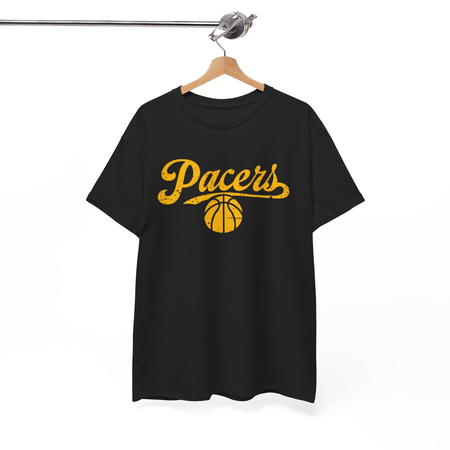 White Smoke Pacers Basketball T‑Shirt — Vintage Script  Tee
