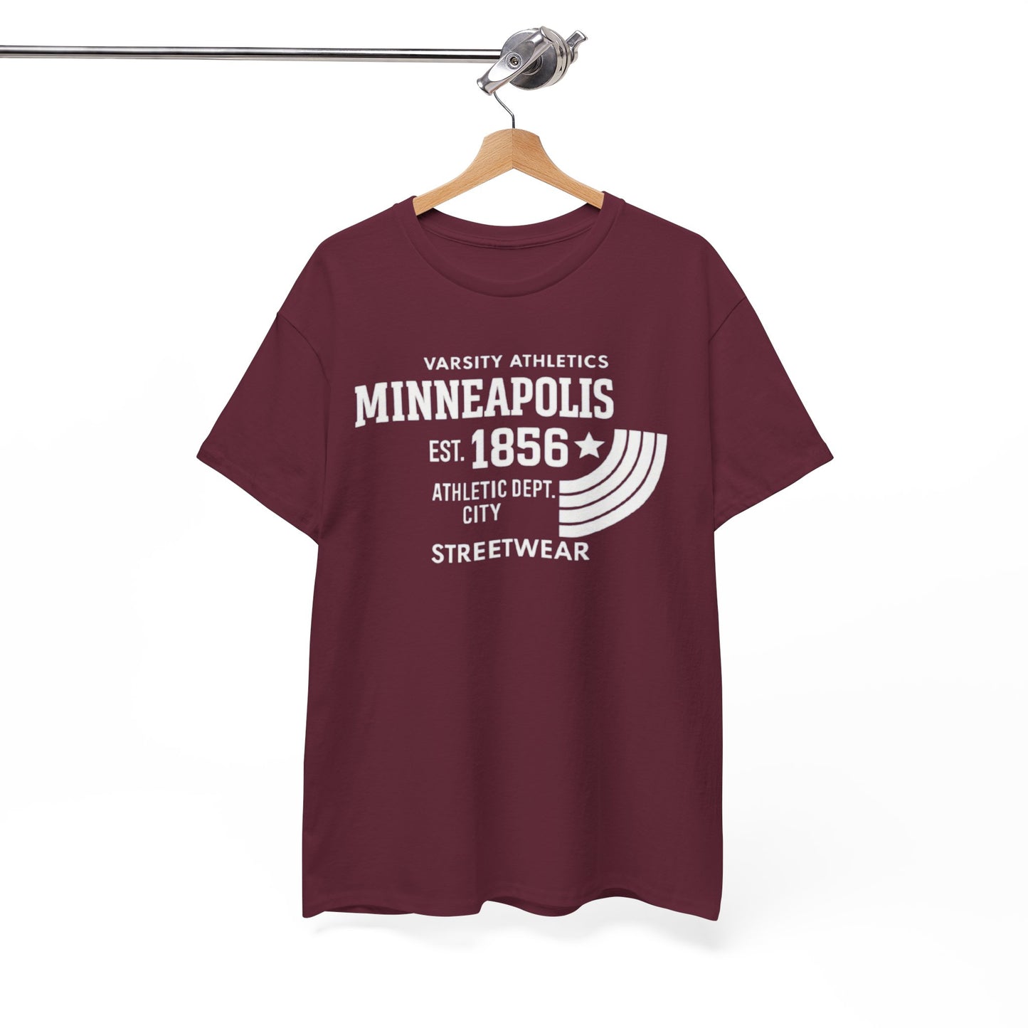 Minneapolis Varsity Athletics T-Shirt — Retro Streetwear City Tee (Est. 1856)