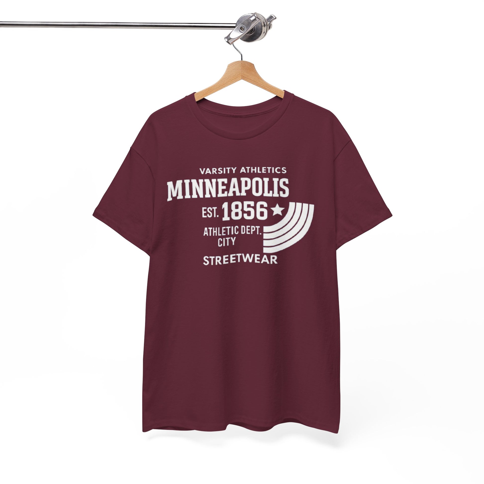 Minneapolis Varsity Athletics T-Shirt — Retro Streetwear City Tee (Est. 1856) streetwear fashion product image 1