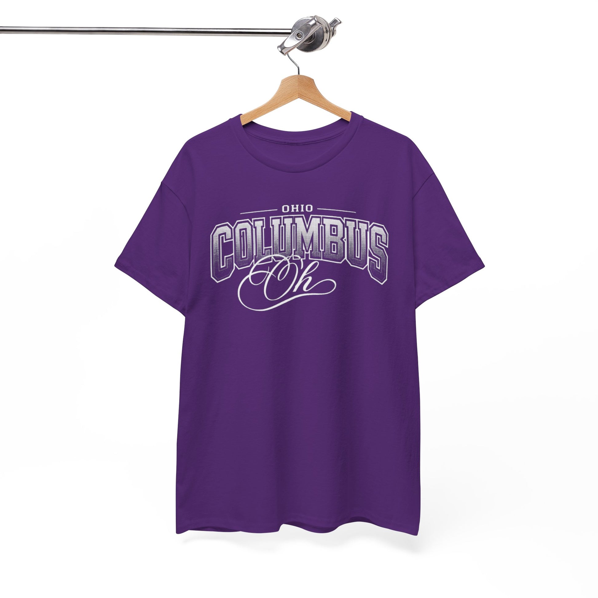 White Smoke Columbus Ohio Retro Graphic Tee — Vintage City Script T-Shirt