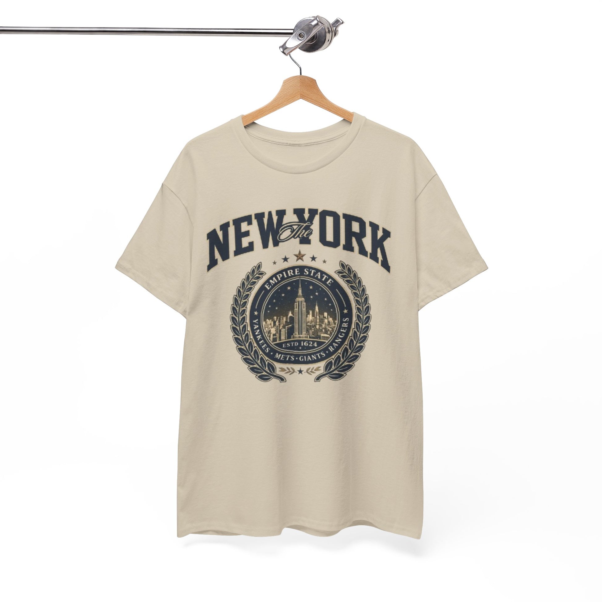White Smoke New York Vintage Crest Tee arched collegiate lettering t-shirt