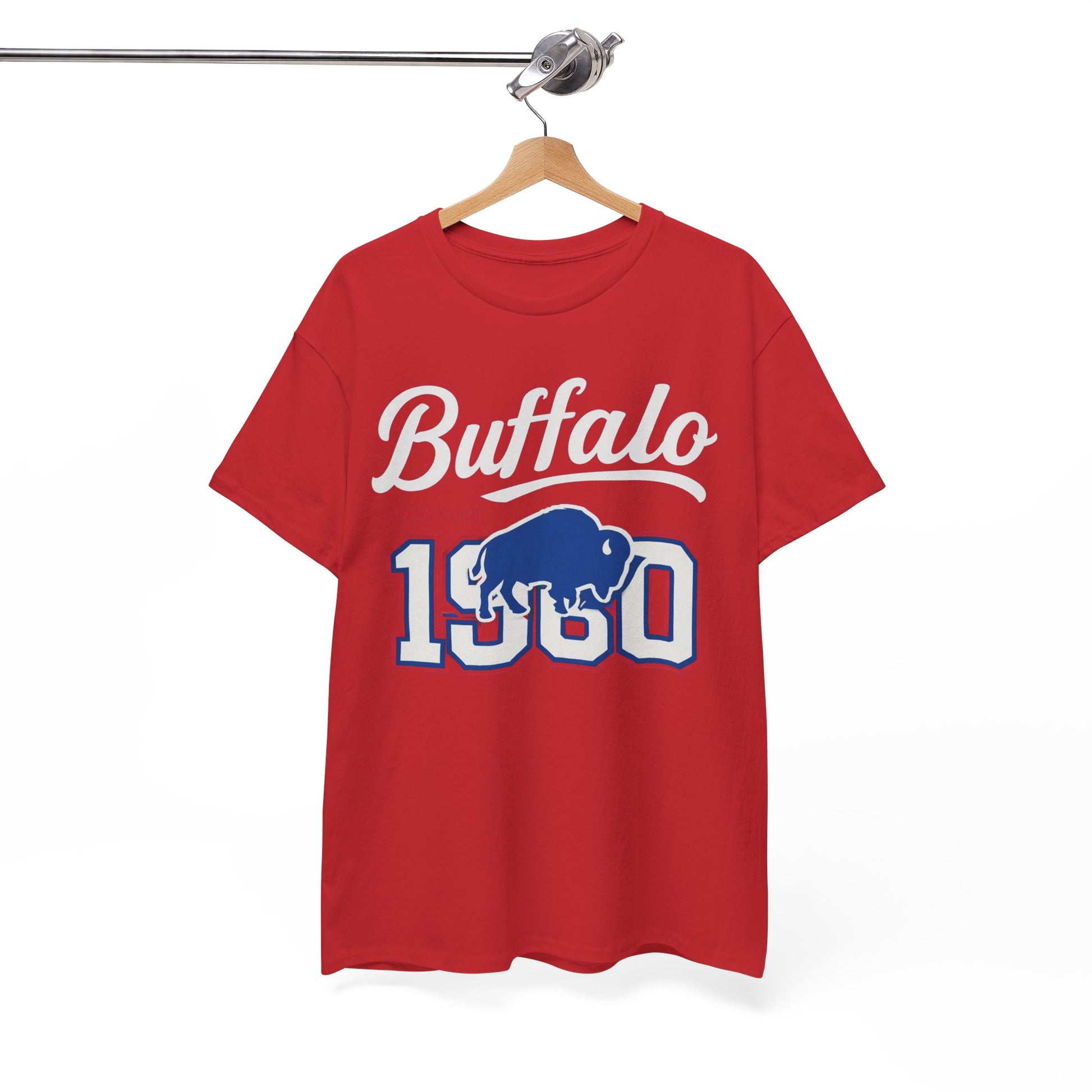 White Smoke Vintage Buffalo Graphic Tee — '1980' Distressed Hometown t-shirt  retro graphic tee  collegiate distressed shirt