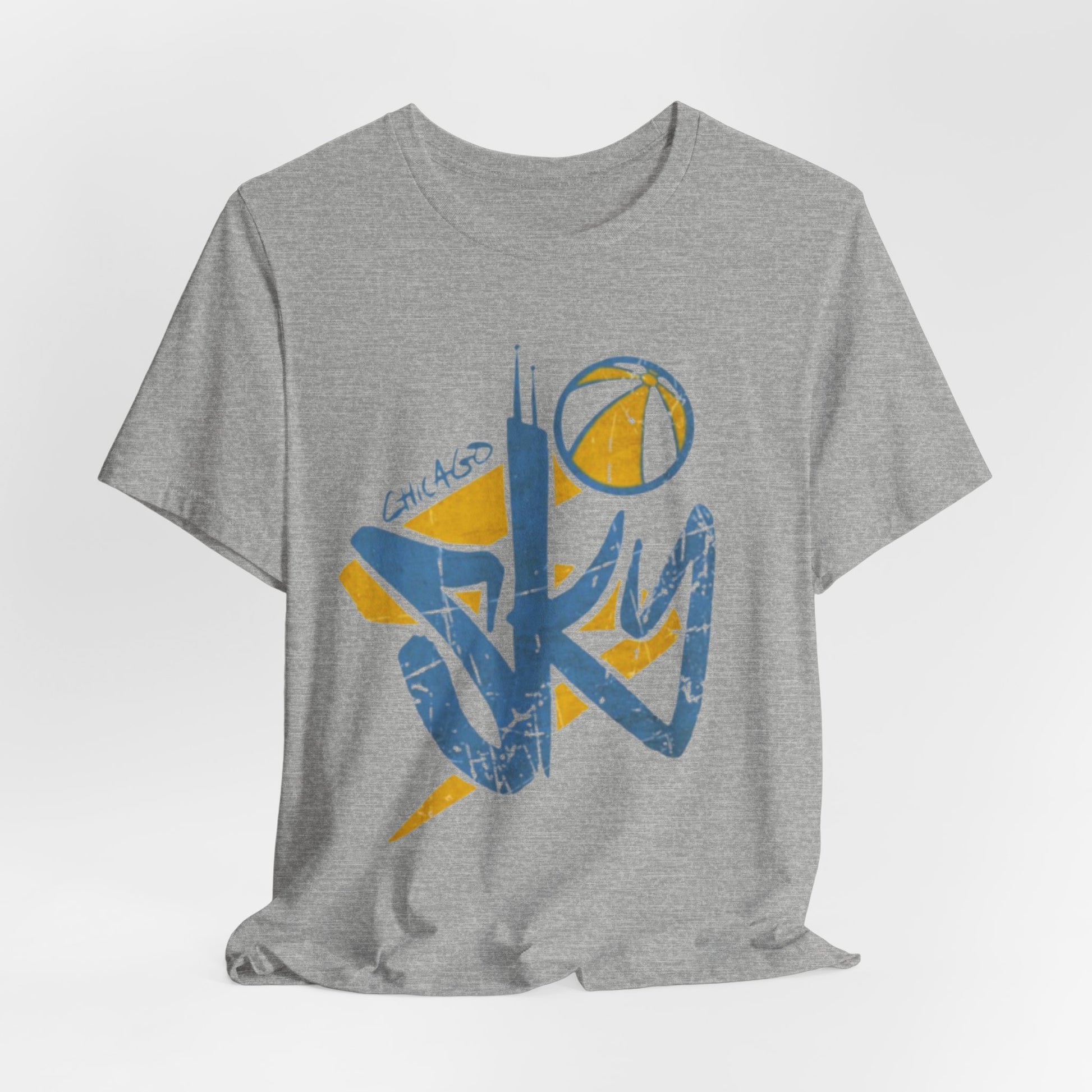 Lavender Chicago Sky Basketball Tee – Distressed Logo Graphic Shirt