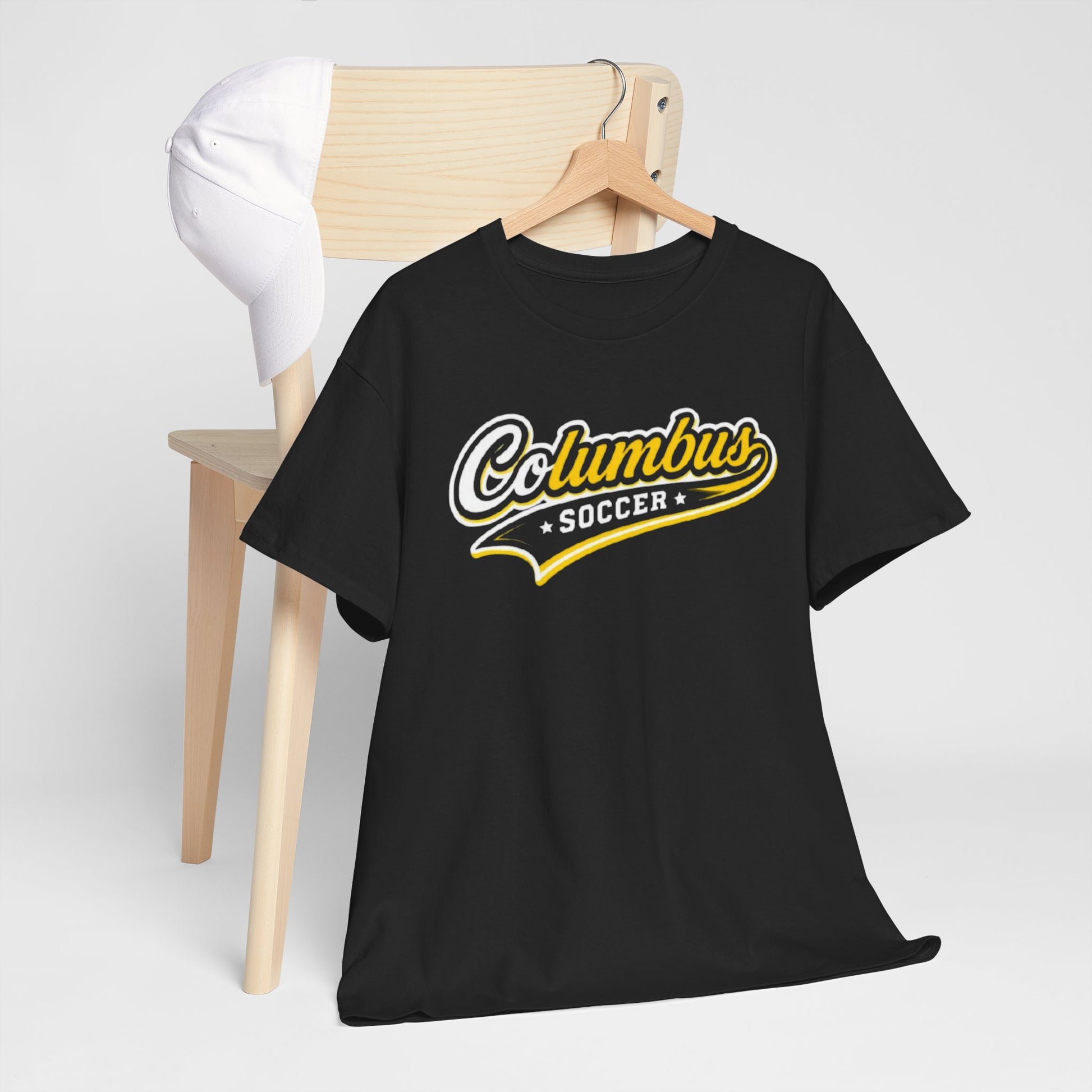 Dark Slate Gray Columbus Soccer Tee — Retro Script  Athletic T‑Shirt