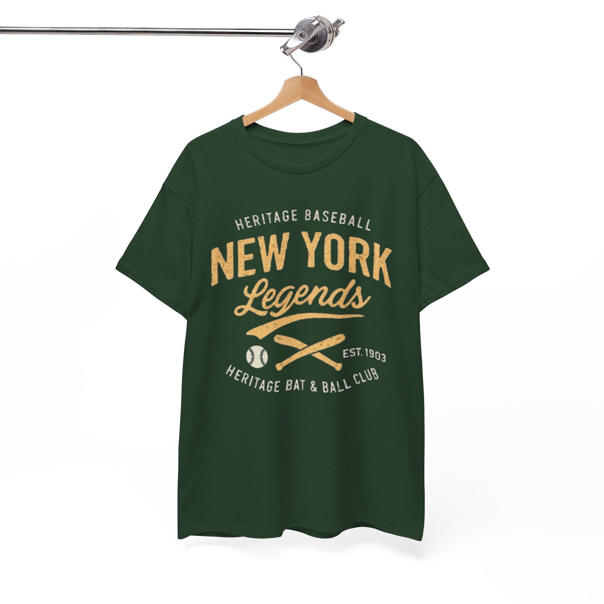 White Smoke New York Legends Baseball T-Shirt — Heritage Bat & Ball Club Tee