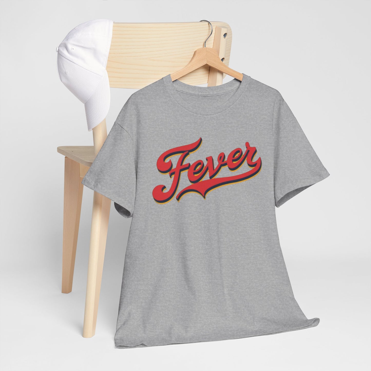 Dark Gray Indiana Fever Retro Script Tee — Vintage Red & Gold Graphic T-Shirt