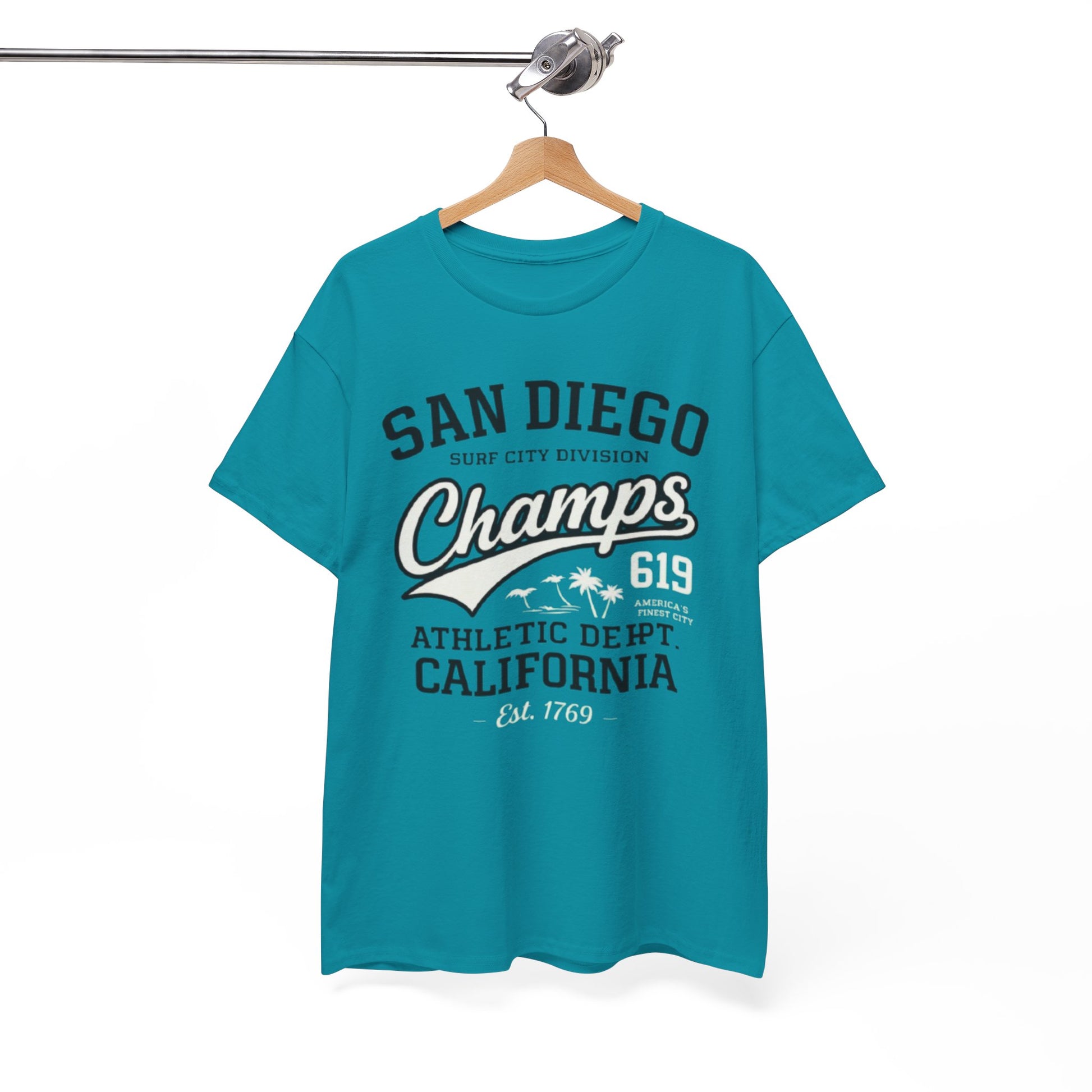White Smoke San Diego Champs Athletic T-Shirt — California 619 Surf City Tee