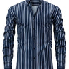 White Smoke Men's New Thin Digital Print Striped Long Sleeve Shirt, Wrinkle-, No Ironing, Versatile Fashion Date Shirt
