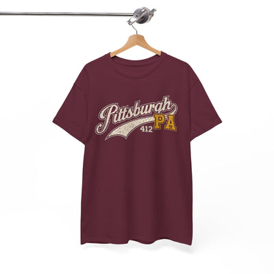 Pittsburgh PA 412 Retro Script Tee