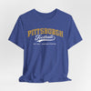 Dark Slate Blue Pittsburgh Football Tee — Vintage Collegiate Crewneck