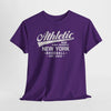 Dark Slate Blue Athletic New York Baseball Tee — 'Athletic: Run, Push Yourself' Vintage Sport T-Shirt