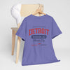 Light Slate Gray Detroit Division 313 Motor City T-Shirt Vintage varsity College style Casual tee  Retro design