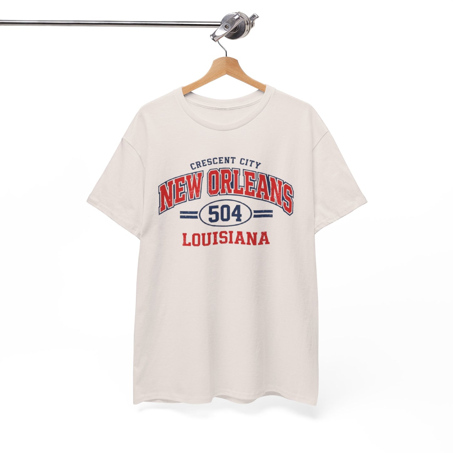 White Smoke New Orleans 504 Louisiana T-Shirt — Crescent City Vintage Sports Tee