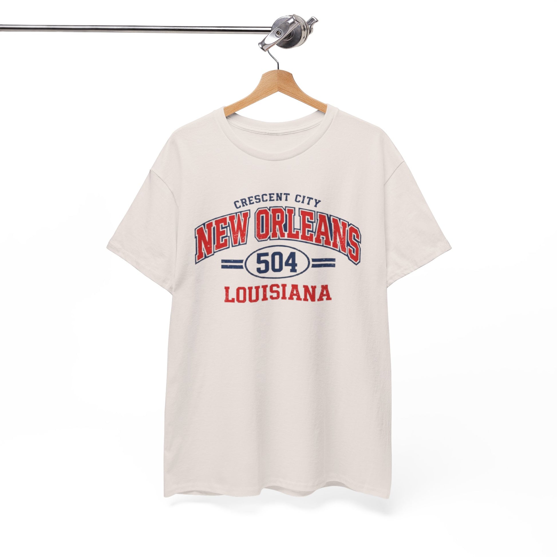 White Smoke New Orleans 504 Louisiana T-Shirt — Crescent City Vintage Sports Tee