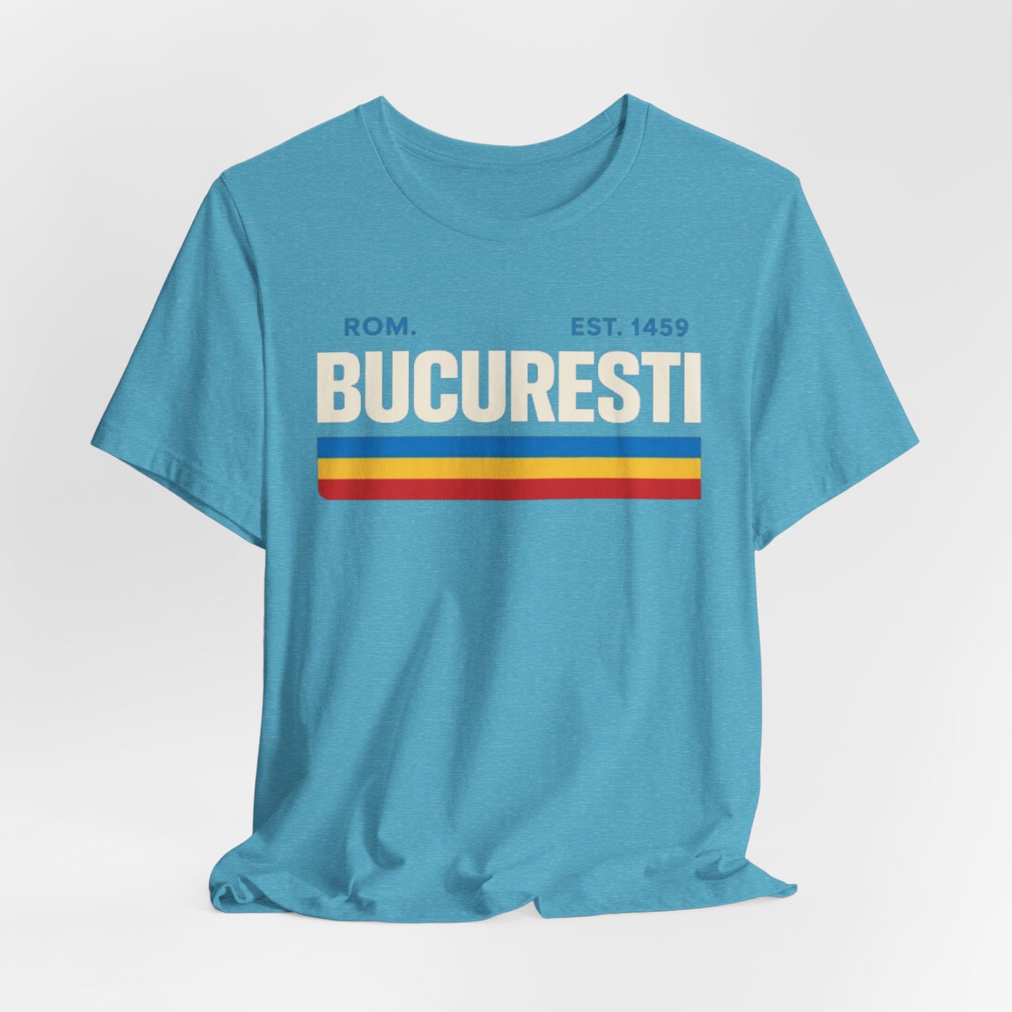 Tricou retro cu dungi București — grafic vintage cu orașe din România – sportswear style, sportswear style, image 1.0