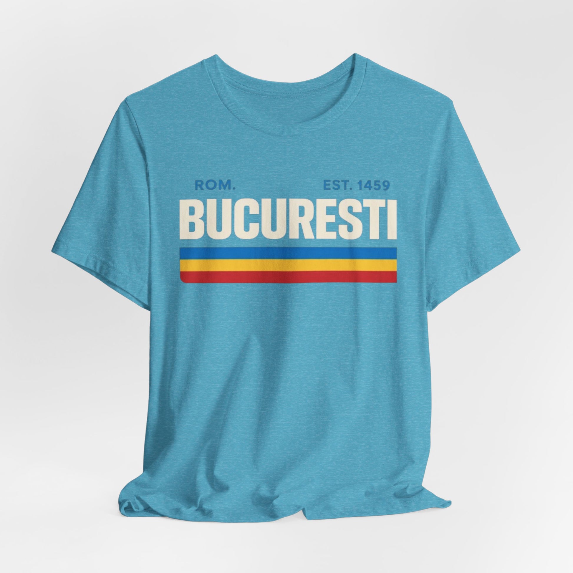 Tricou retro cu dungi București — grafic vintage cu orașe din România – sportswear style, sportswear style, image 1.0