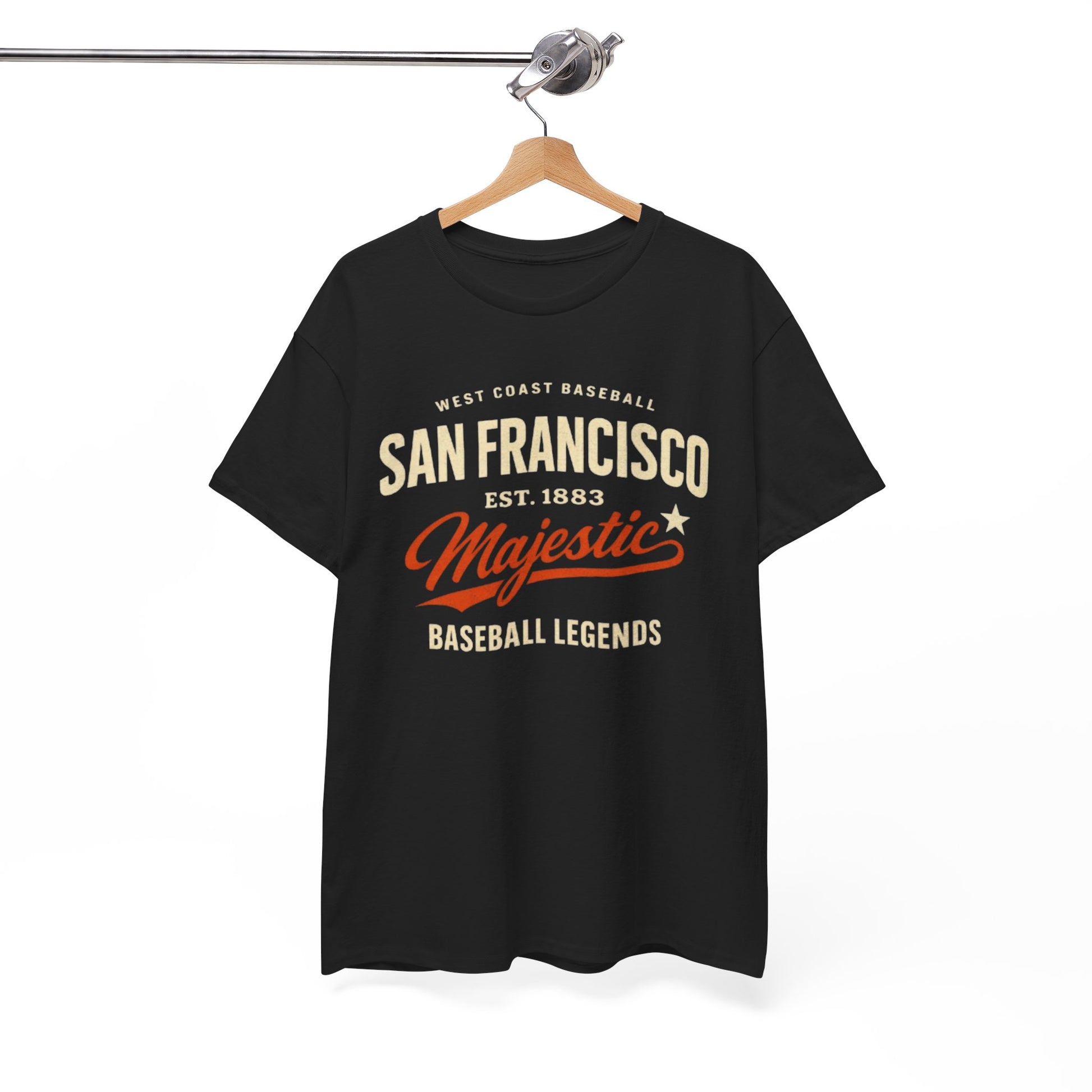 White Smoke San Francisco Majestic Baseball Tee — Vintage West Coast Baseball Legends Shirt