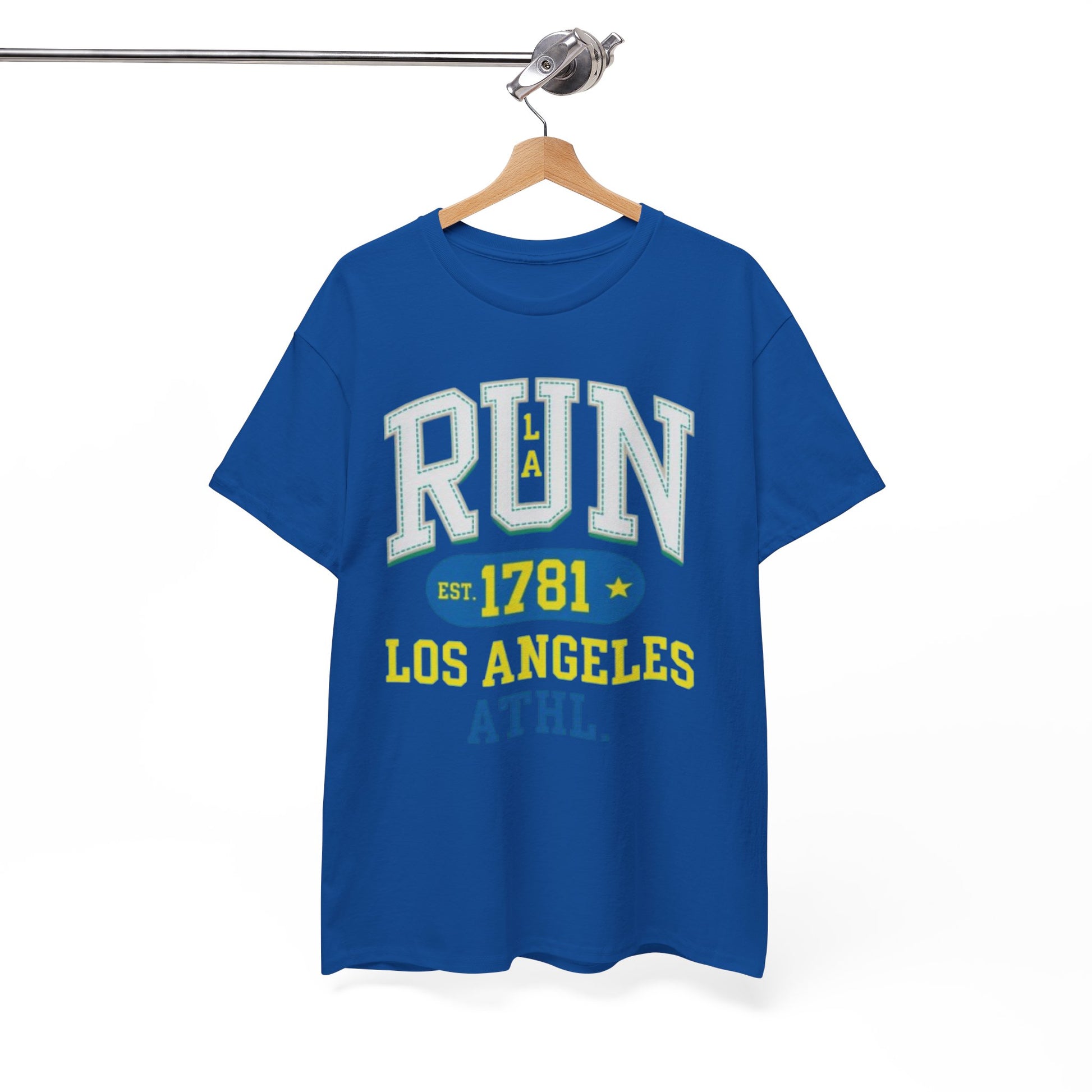 White Smoke Run Los Angeles Athletic Tee — Vintage Collegiate Running Shirt (Est. 1781)