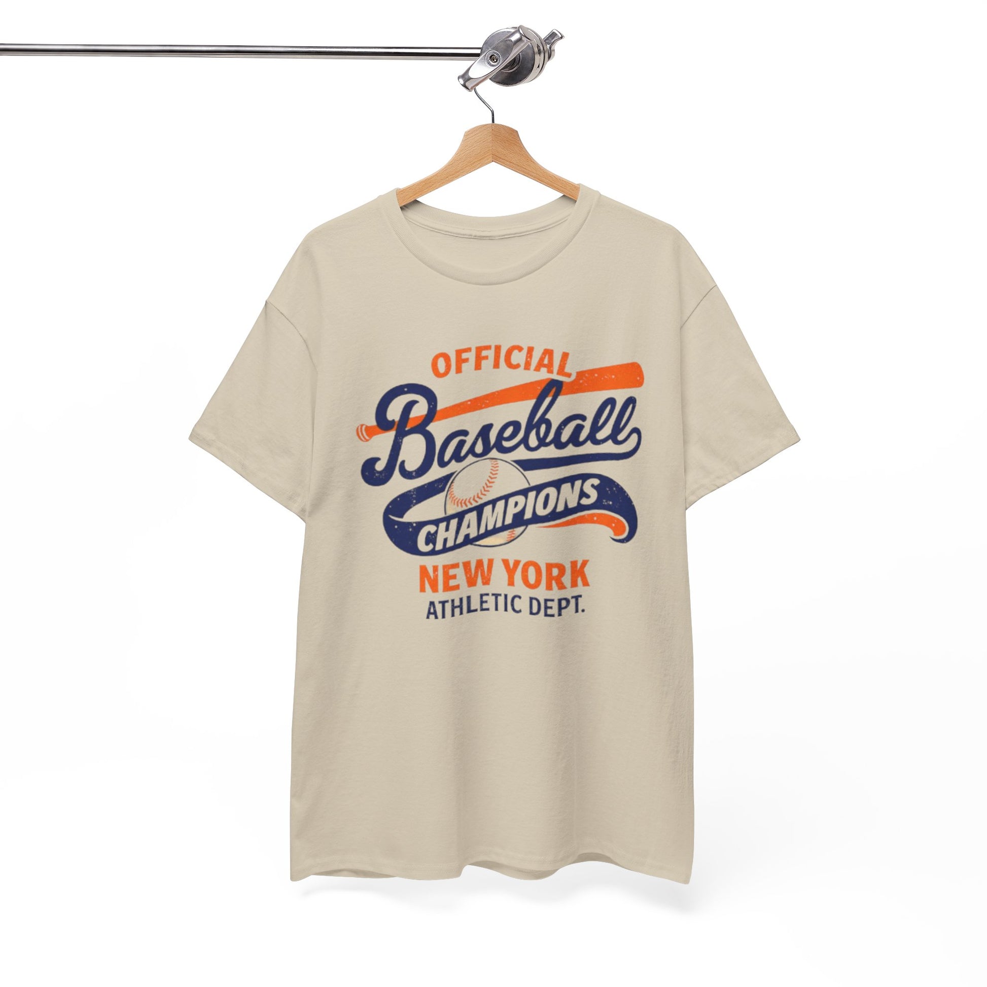 White Smoke Baseball Champions New York T-Shirt — Vintage Athletic Tee