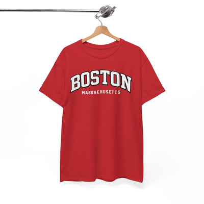 White Smoke Boston Massachusetts Tee — Classic Collegiate City T‑Shirt