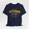 Dark Slate Gray Pittsburgh Football Heinz Field T-Shirt — Vintage Collegiate Crew Tee