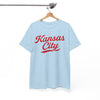 White Smoke Kansas City Script Tee — Retro Red City  T-Shirt