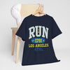 Dark Slate Gray Run Los Angeles Athletic Tee — Vintage Collegiate Running Shirt (Est. 1781)