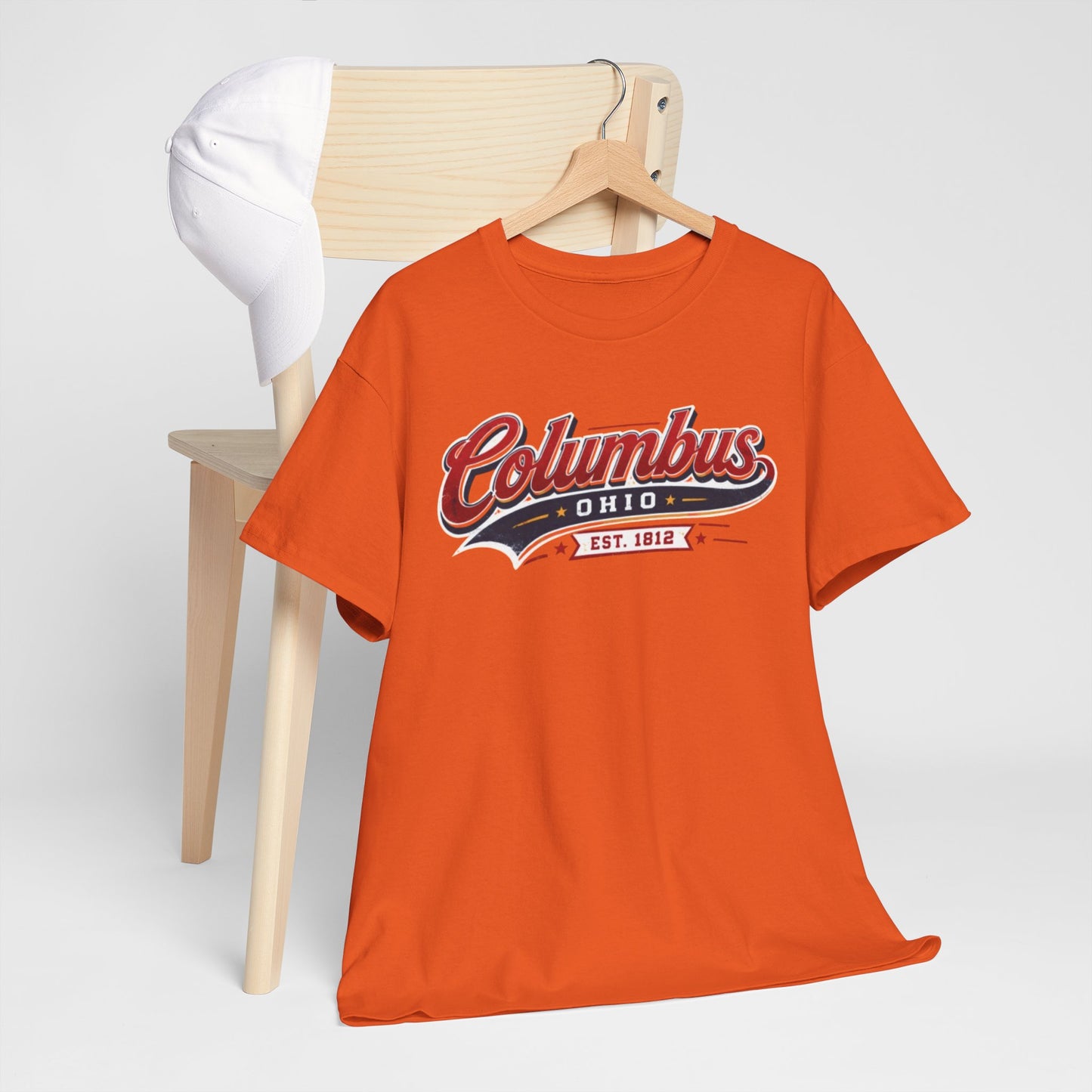 Chocolate Columbus Ohio Vintage Script Tee — Established 1812 City  T-Shirt