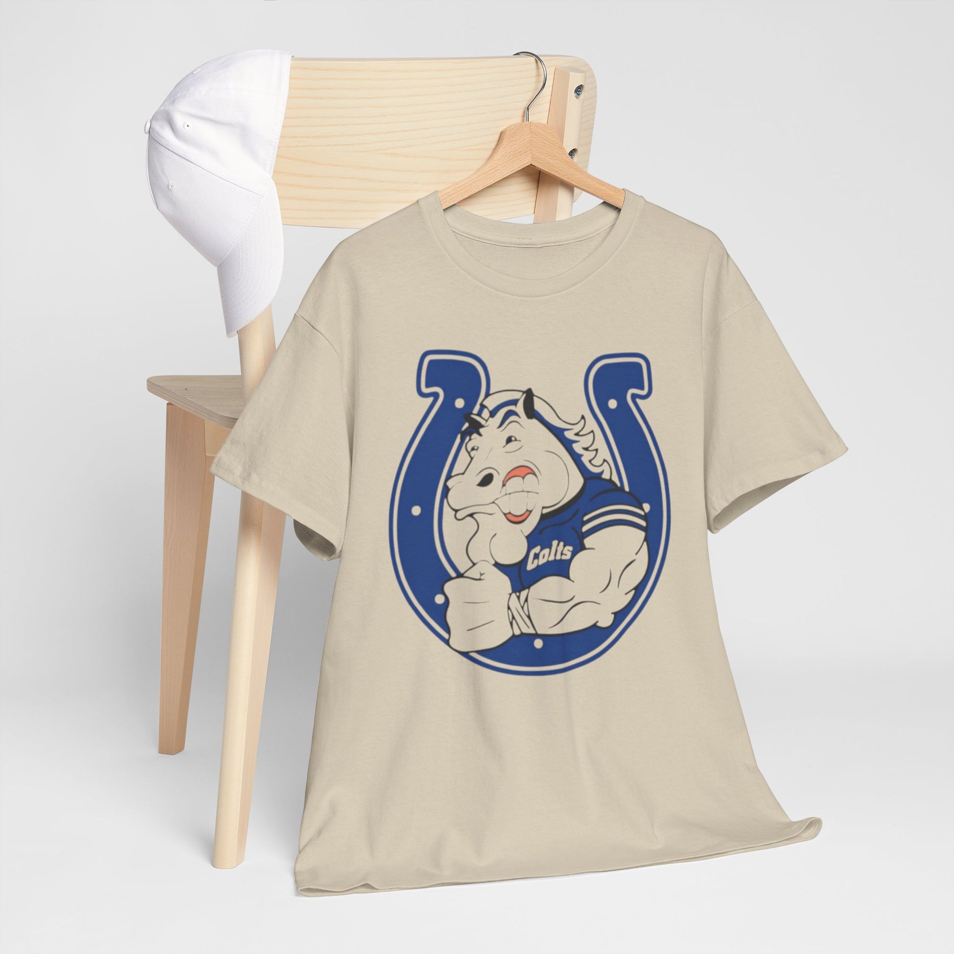 Lavender Indianapolis Colts Horse Mascot Horseshoe T-Shirt