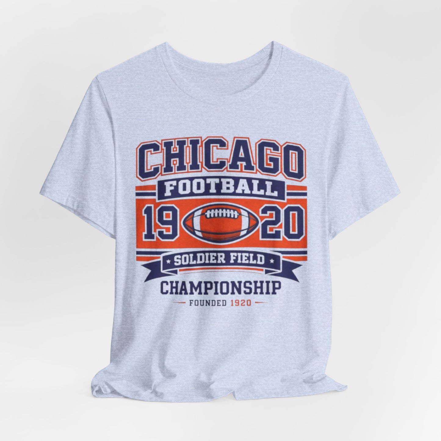 Lavender Chicago Football 1920 Championship Tee — Soldier Field Vintage Sports T‑Shirt