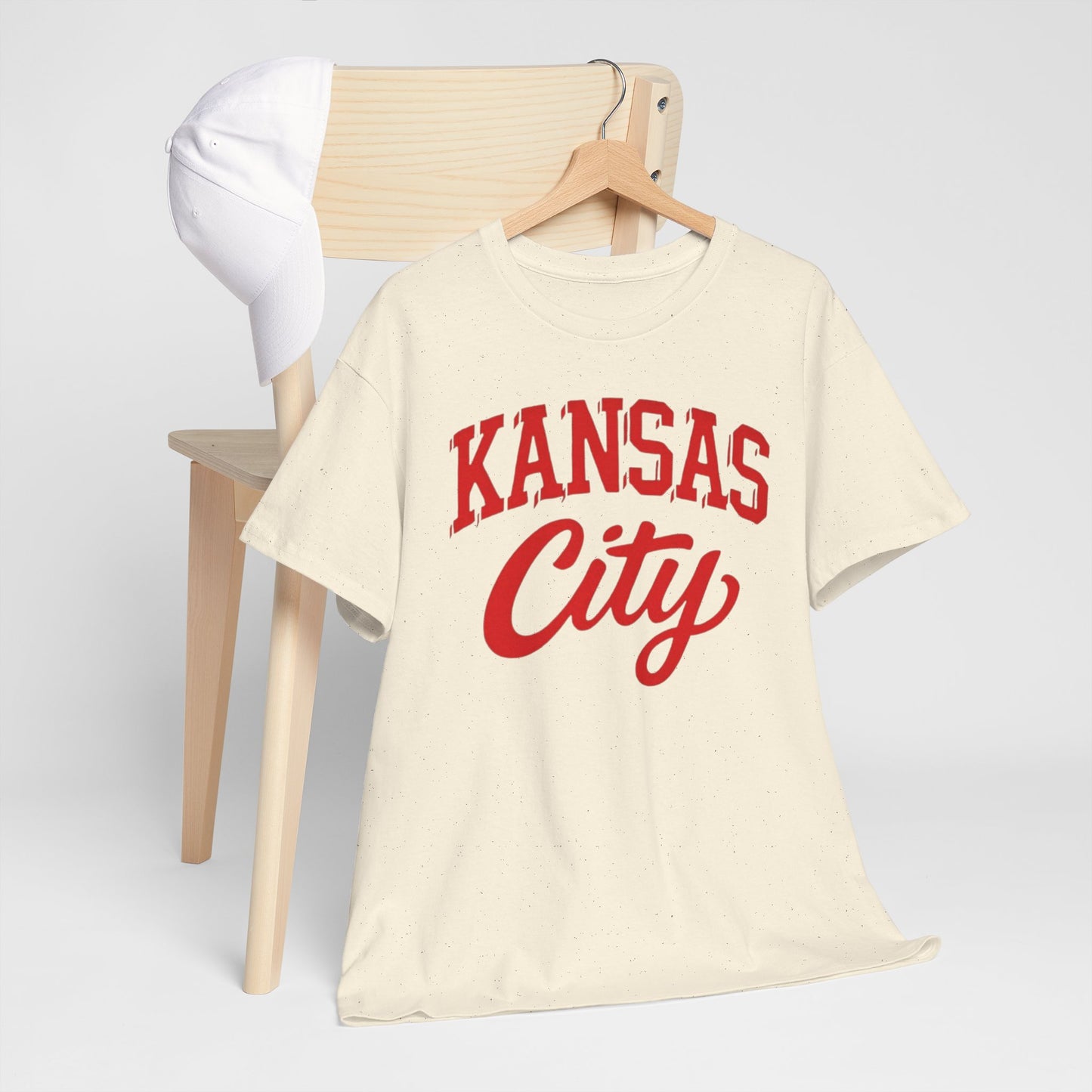 Antique White Kansas City Varsity Vintage Script Tee