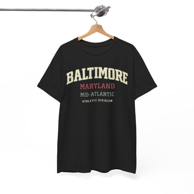 Baltimore Maryland Vintage Athletic T-Shirt – 'Baltimore' Mid-Atlantic Tee varsity style, retro athletic – casual fan outfit, game day outfit, image 1.0