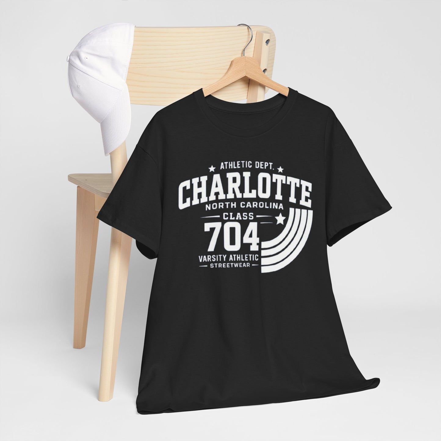 Charlotte 704 Varsity Athletic Streetwear T Shirt –  College Graphic Tee
