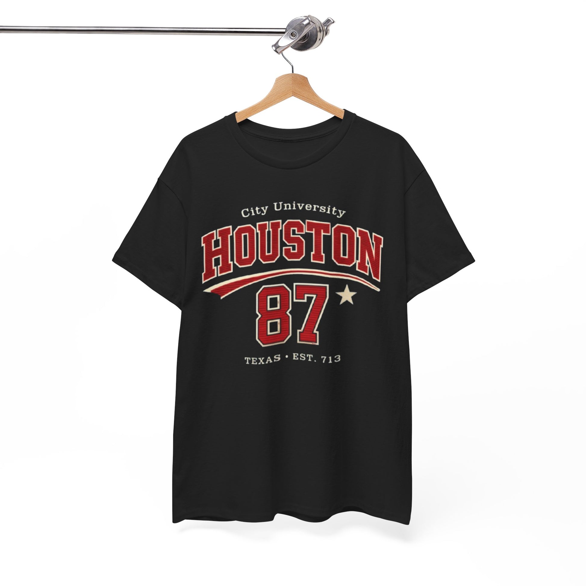White Smoke Houston 87 City University Tee — College Vintage Style T-Shirt