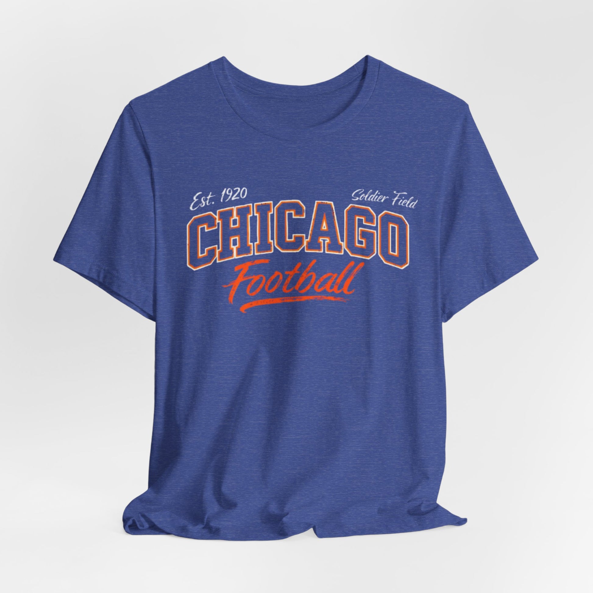 Dark Slate Blue Chicago Football Tee — Vintage Collegiate Style T-Shirt