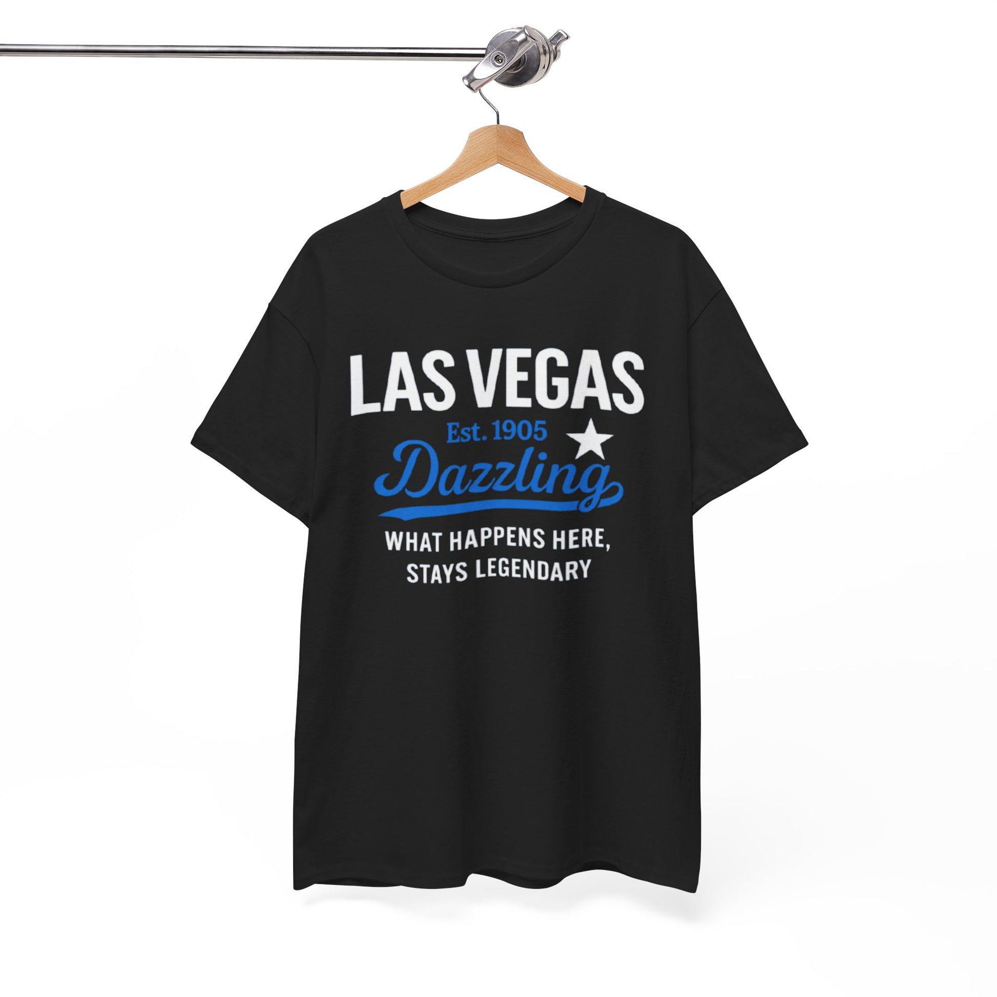 White Smoke Las Vegas Dazzling Tee — "What Happens Here, Stays Legendary" Graphic Shirt
