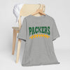 Dark Gray Packers Football Tee — Vintage Green & Gold Gridiron Design