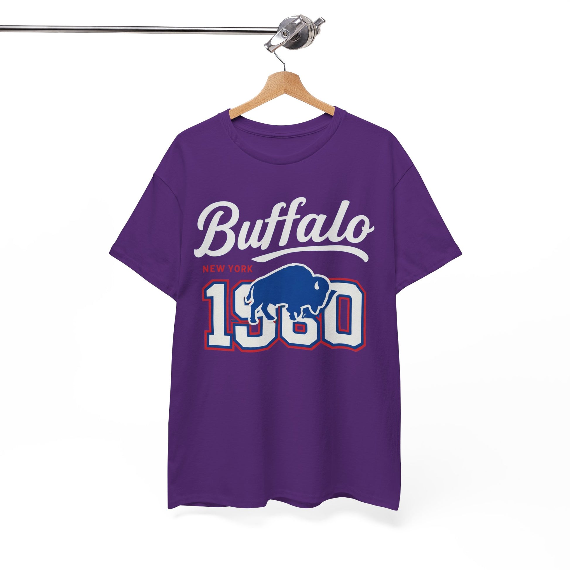 White Smoke Vintage Buffalo Graphic Tee — '1980' Distressed Hometown t-shirt  retro graphic tee  collegiate distressed shirt