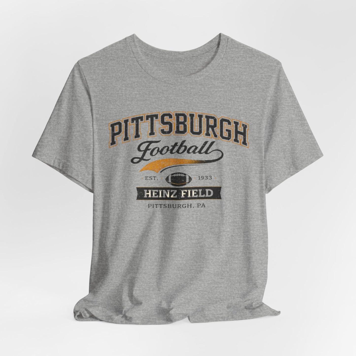 Lavender Pittsburgh Football T‑Shirt — Heinz Field Vintage Crew Tee