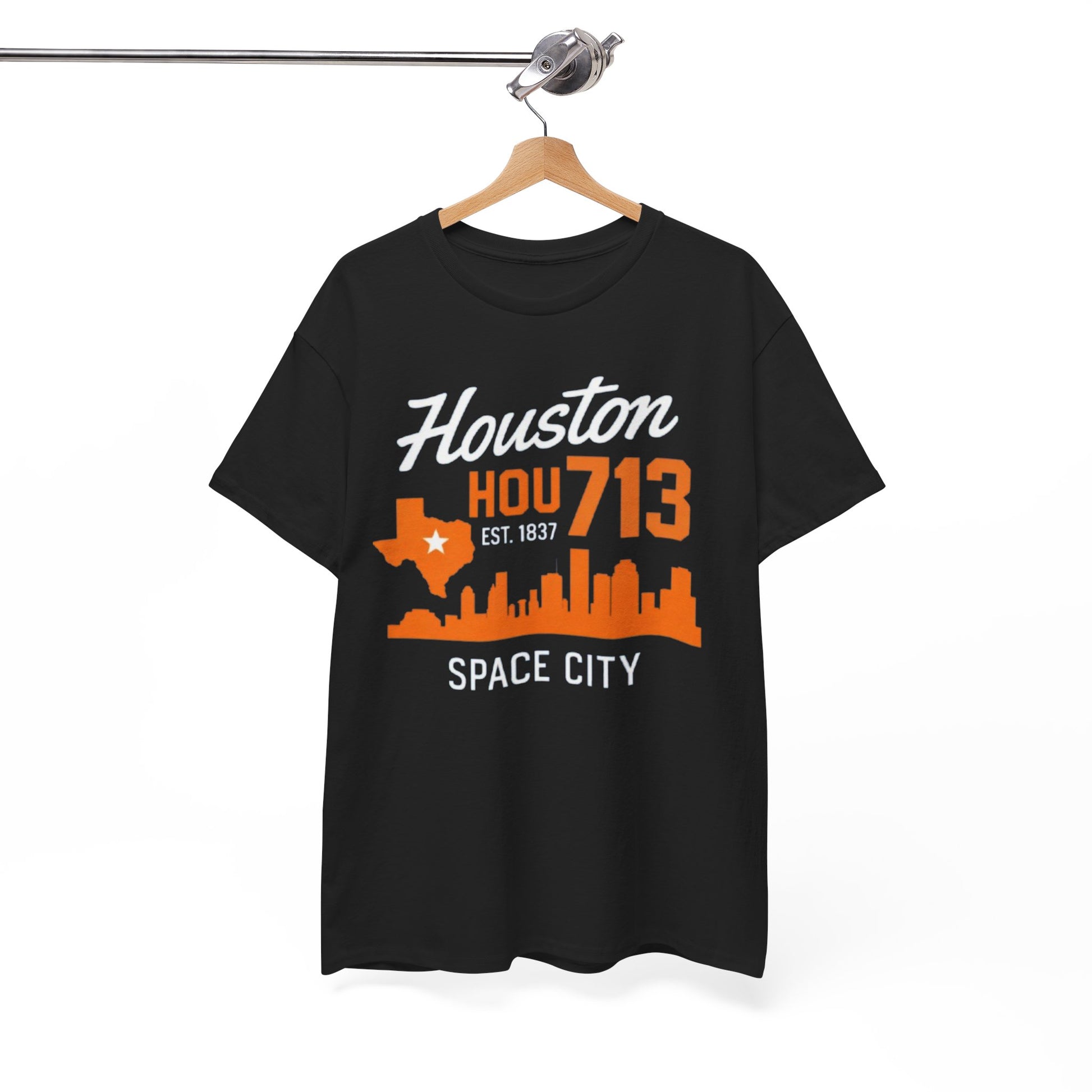 White Smoke Houston 713 Space City T-Shirt — Houston Skyline & Area Code Tee