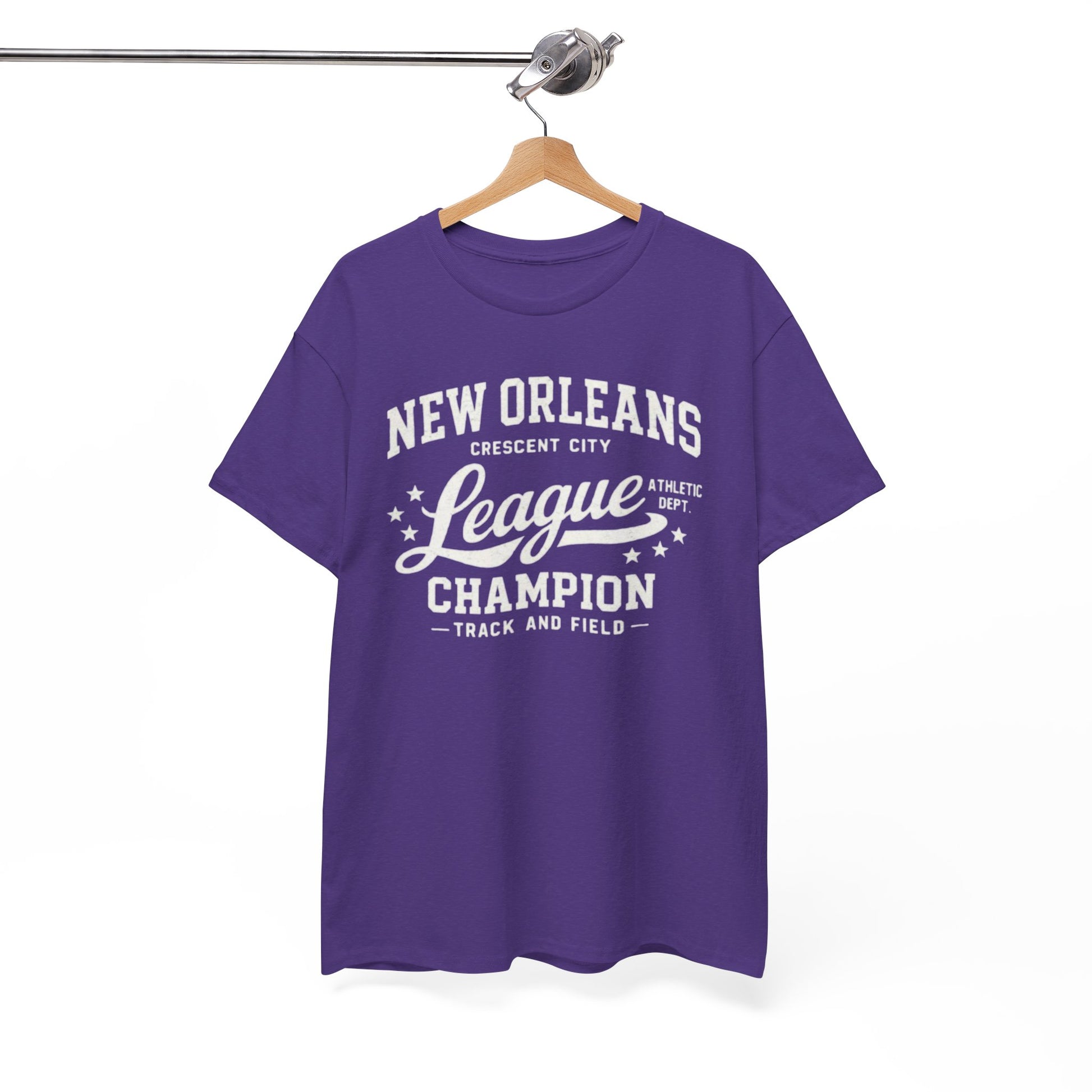 White Smoke New Orleans League Champion Tee — Crescent City Track & Field Vintage Sports Shirt