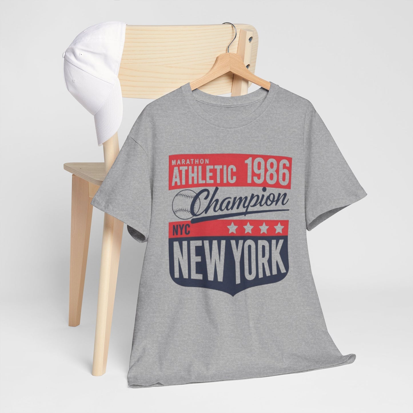 New York 1986 Athletic Champion Tee — Vintage Marathon NYC Shirt