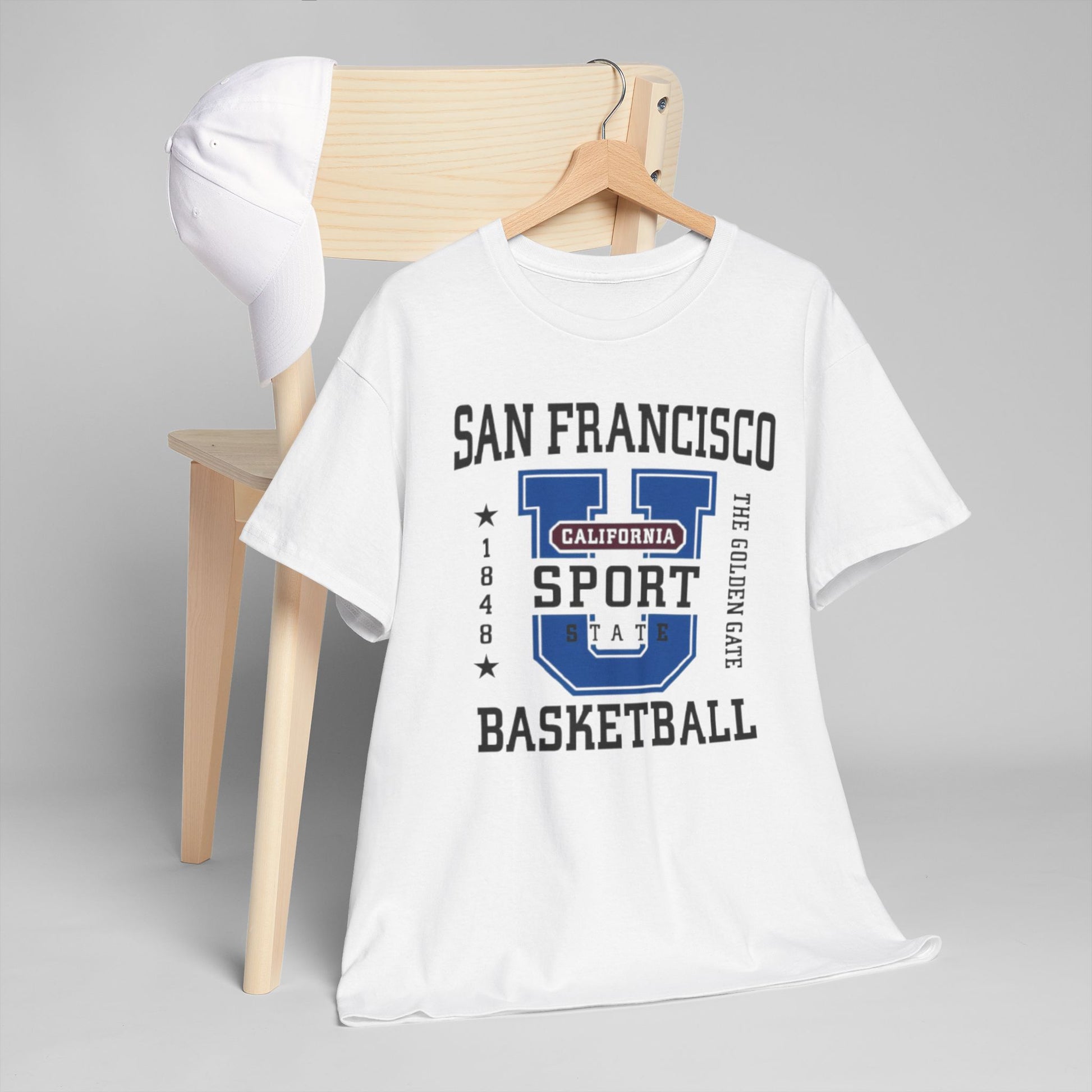 Gray San Francisco Basketball Collegiate Graphic T-Shirt – Golden Gate City Sports Tee