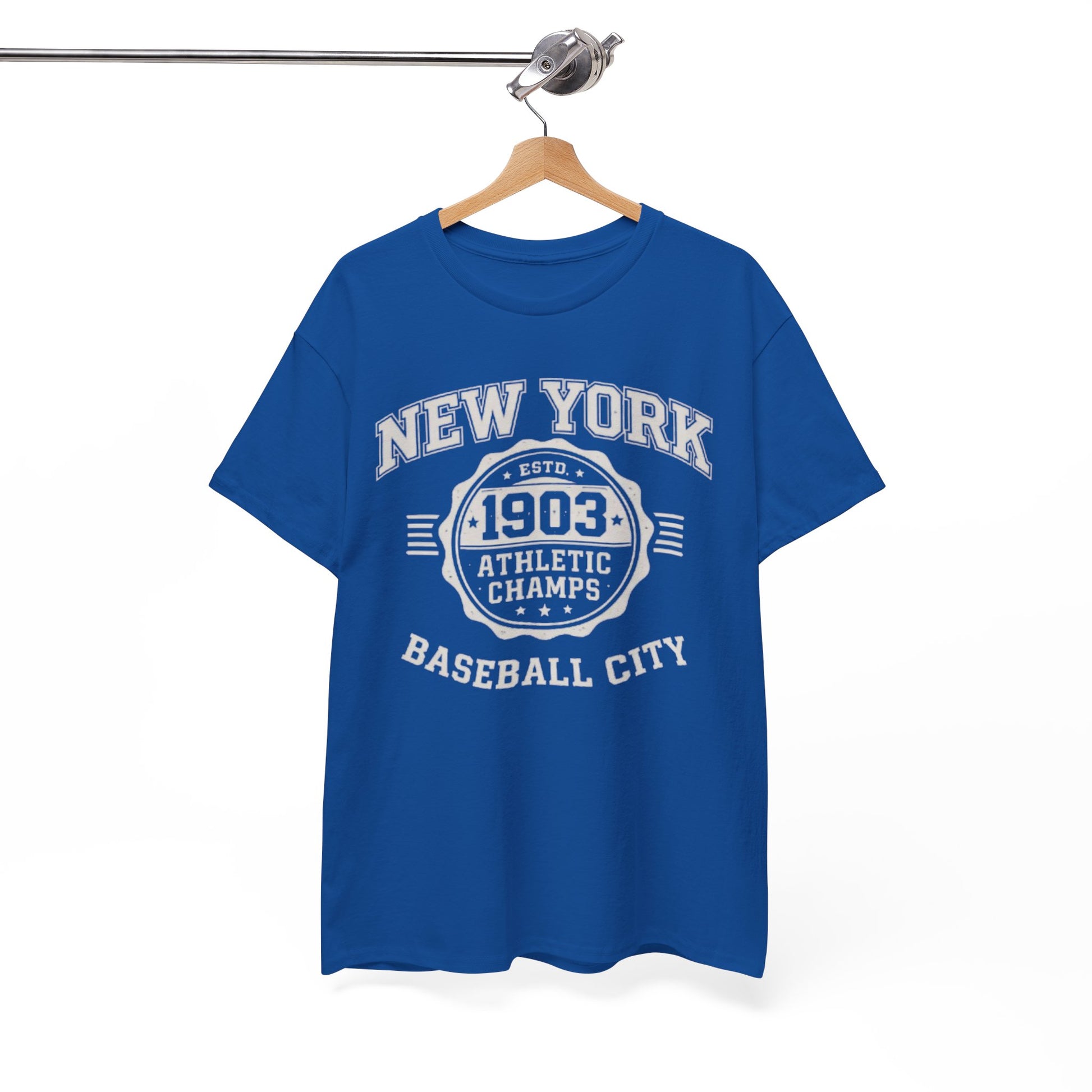 White Smoke New York Baseball T-Shirt – 1903 Athletic Champs Varsity Design Tee