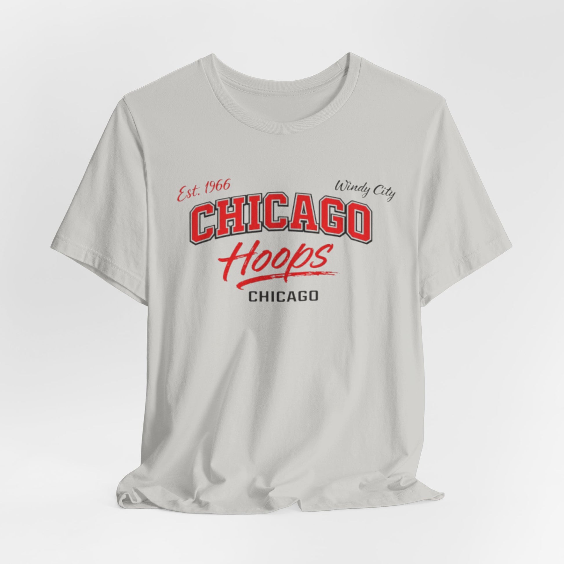 Gray Chicago Hoops Tee – Vintage Chicago Basketball Shirt
