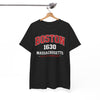 White Smoke Boston 1630 Massachusetts T‑Shirt — City of Champions Vintage Collegiate Tee