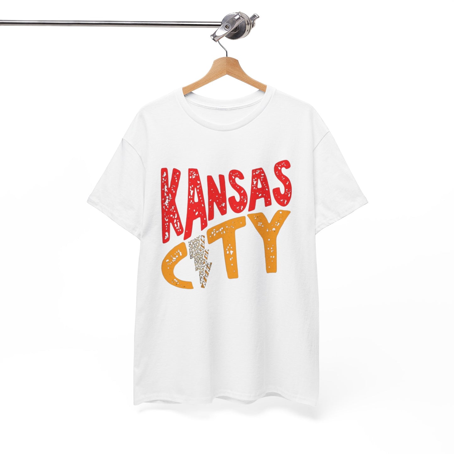 White Smoke Kansas City Retro Tee — Vintage Distressed KC City Shirt