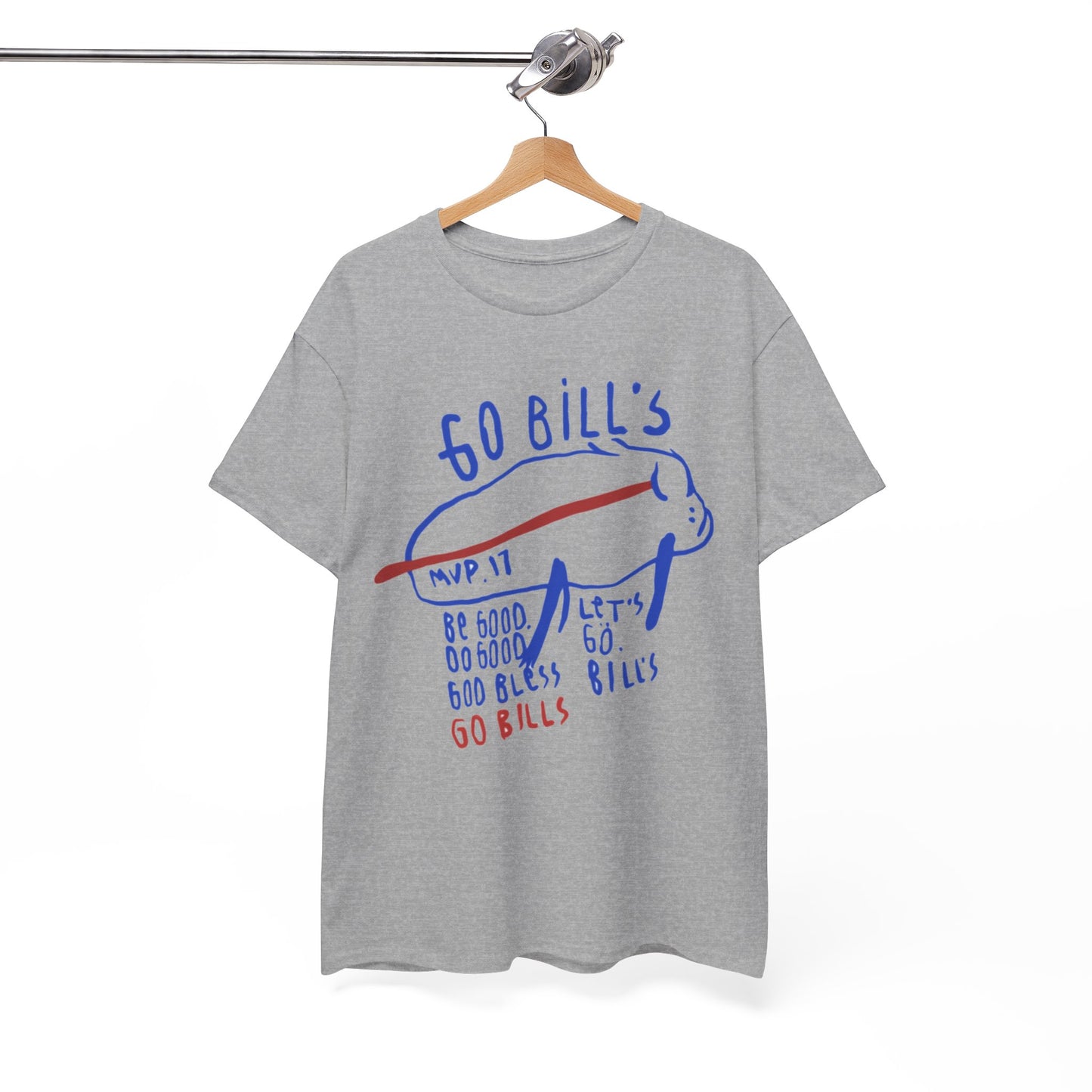 T-Shirt — 'Go Bills' Buffalo Bills Fan Tee (60 Bills Hand‑Drawn Design)