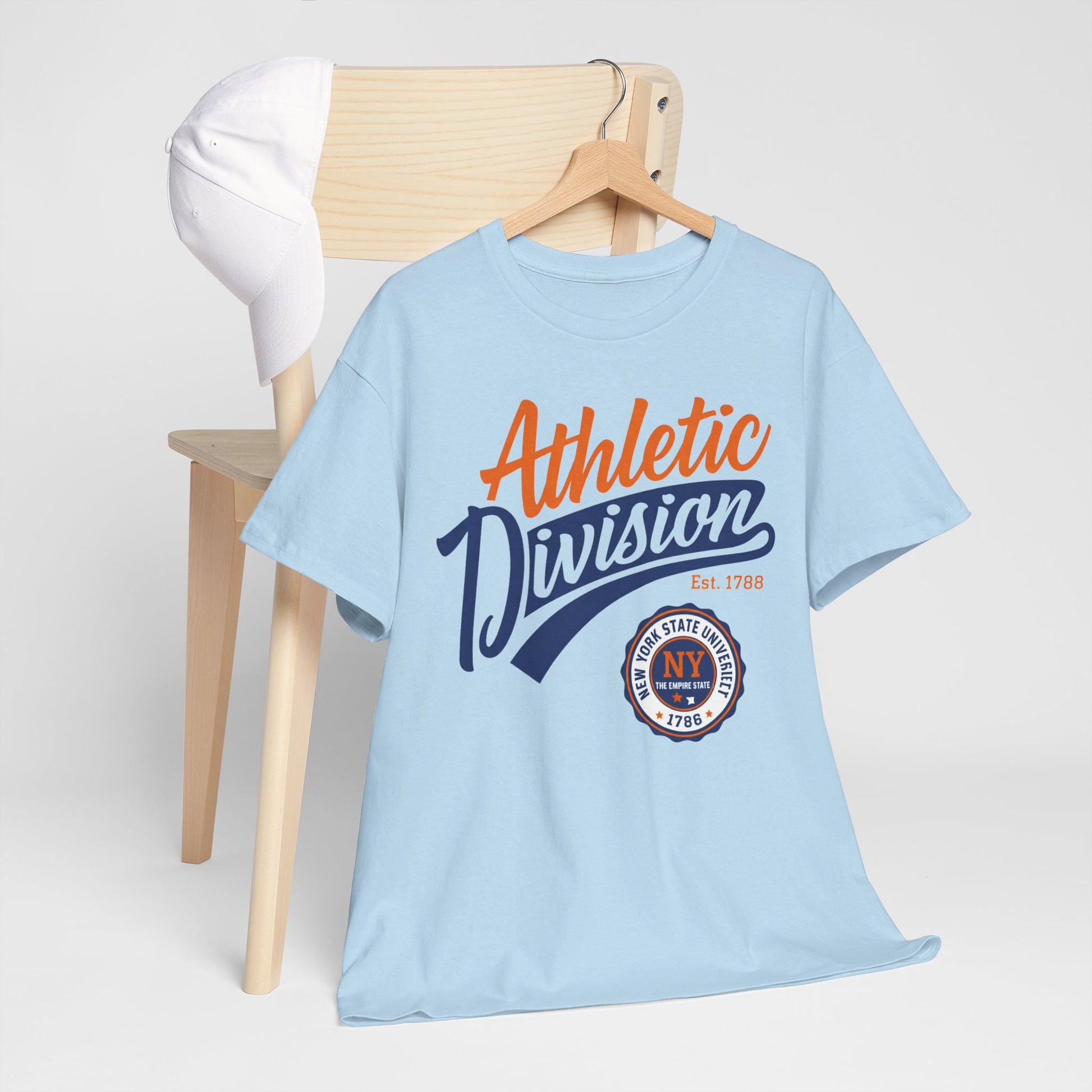 Light Blue New York Athletic Division Tee — Vintage Sports Graphic T‑Shirt ("Athletic Division")