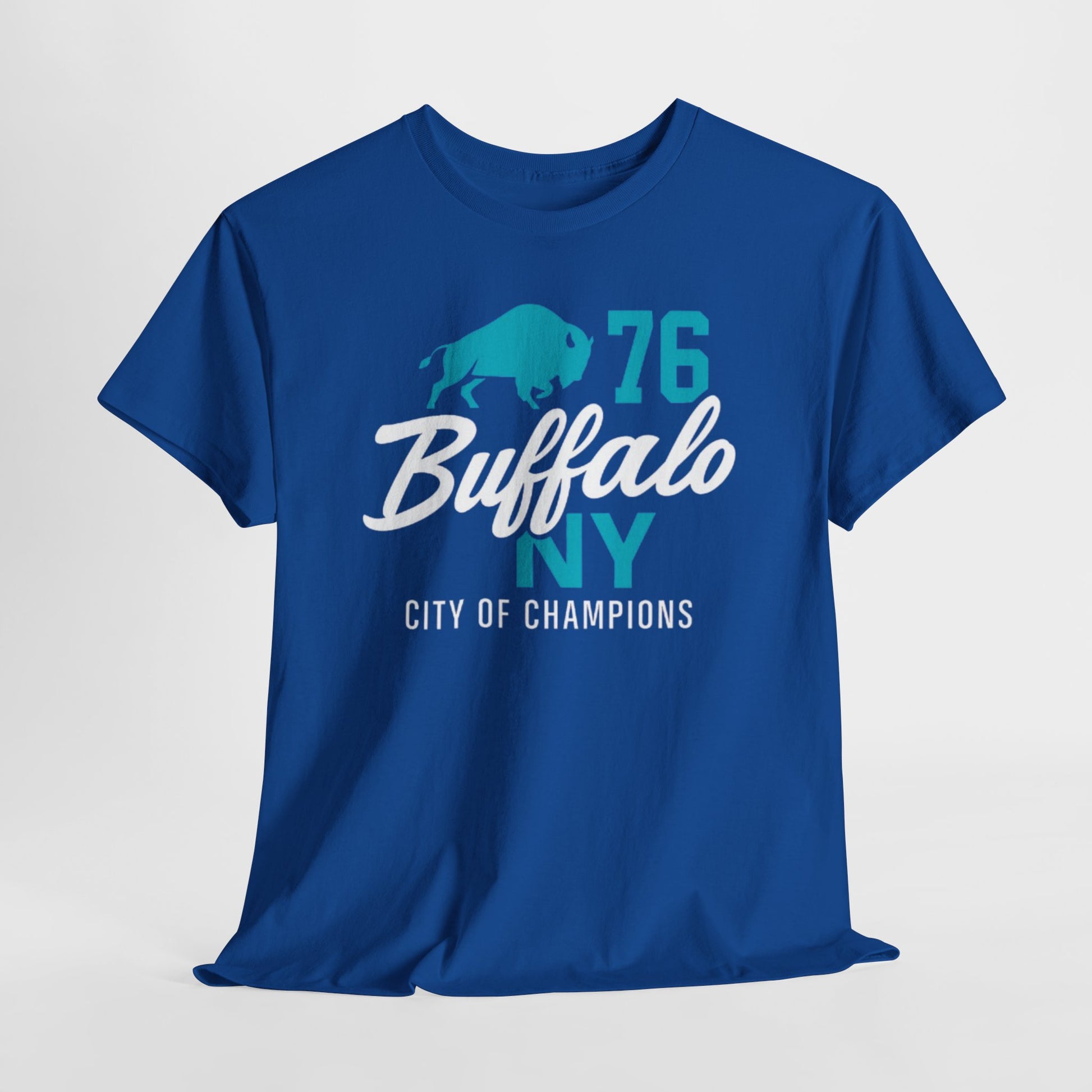 Dark Slate Blue Buffalo NY '76 City of Champions T-Shirt